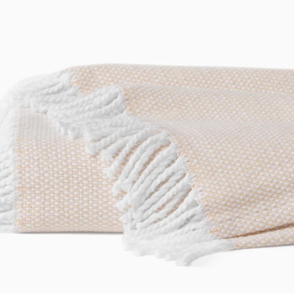 NWT SFERRA Linen Company Terzo Throw in Sand  51x71